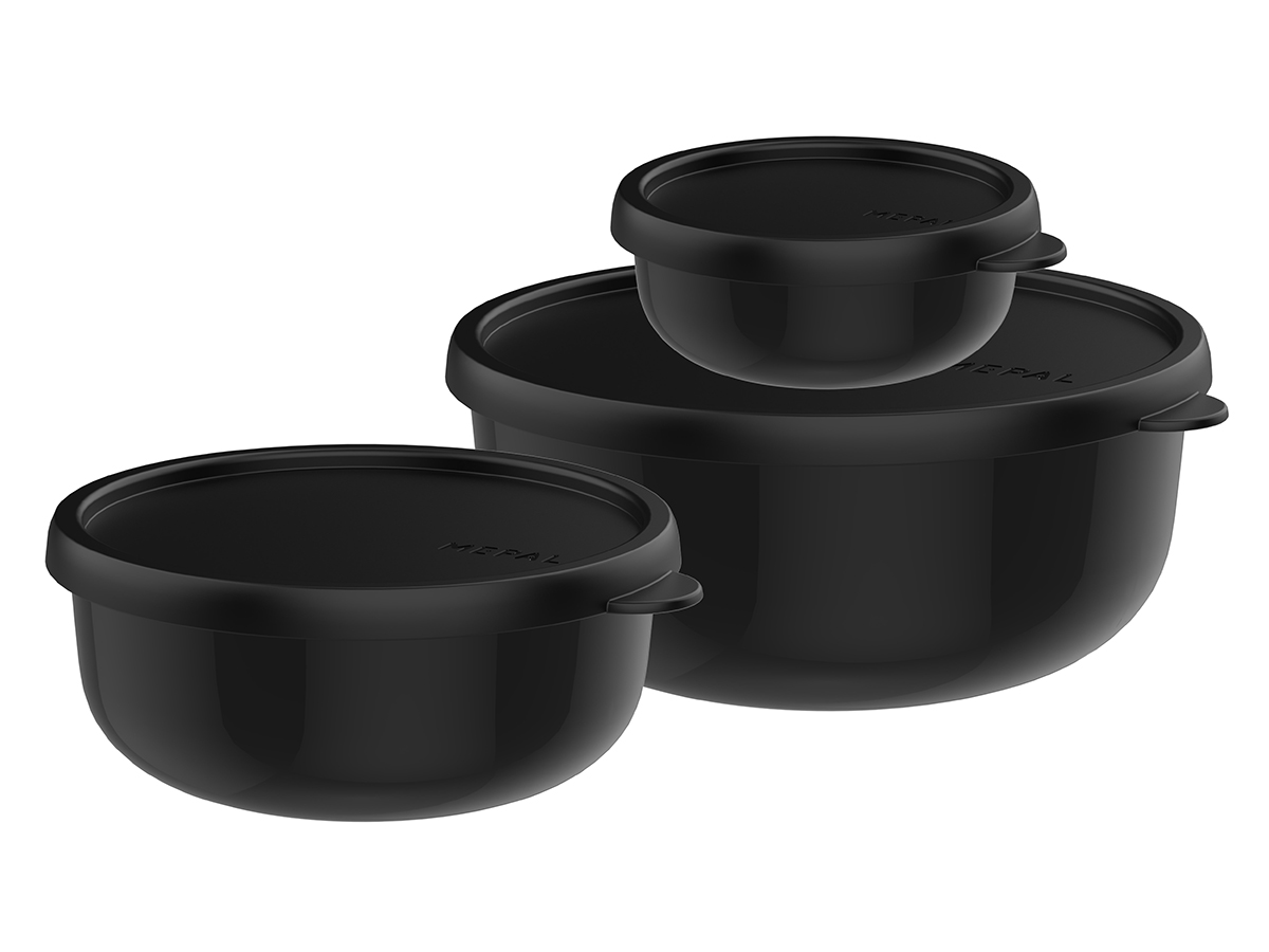 Mepal Lumina 2.5 liter set van 3 bewaardozen - Black