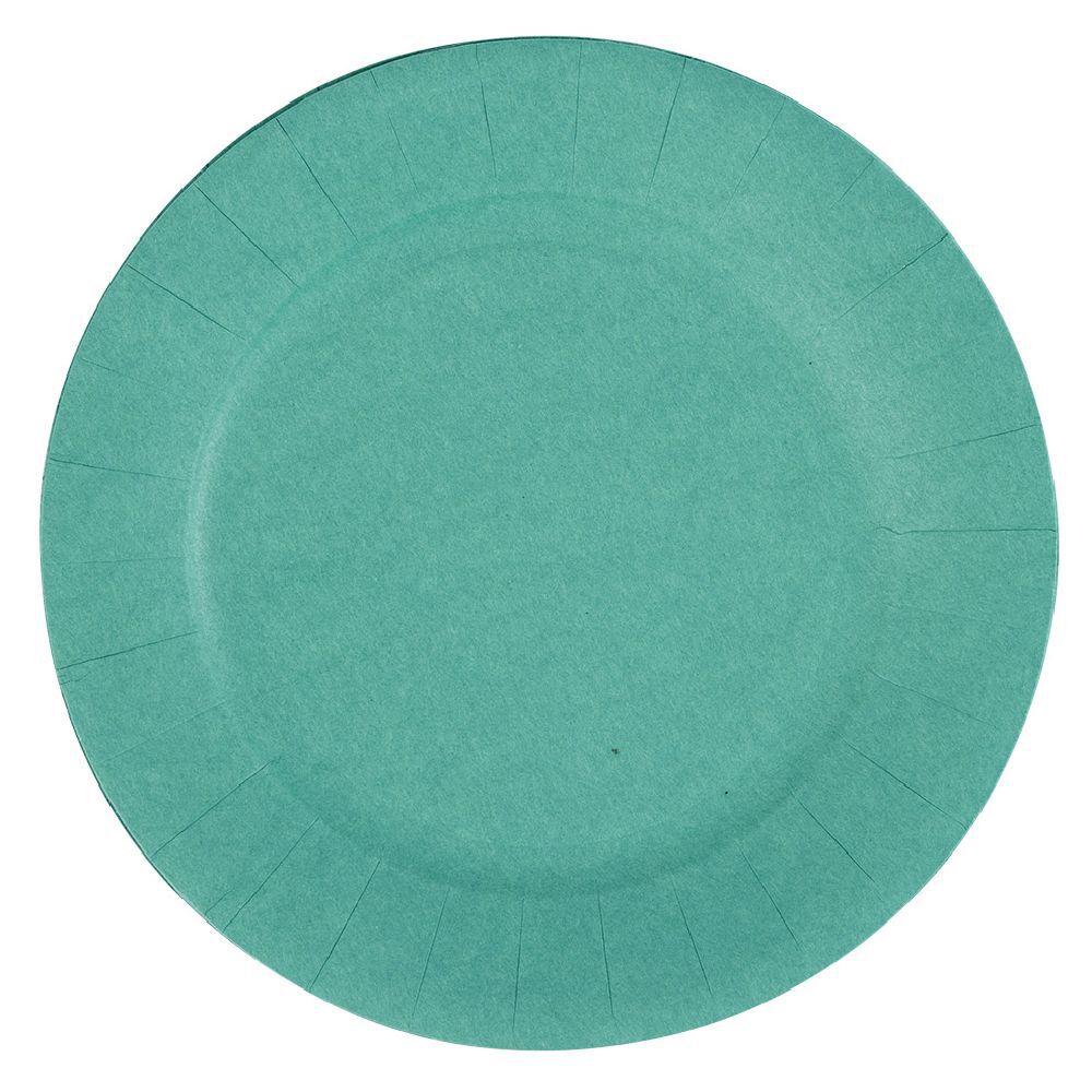 Lot de 10 assiettes en carton vert émeraude Ø18 cm
