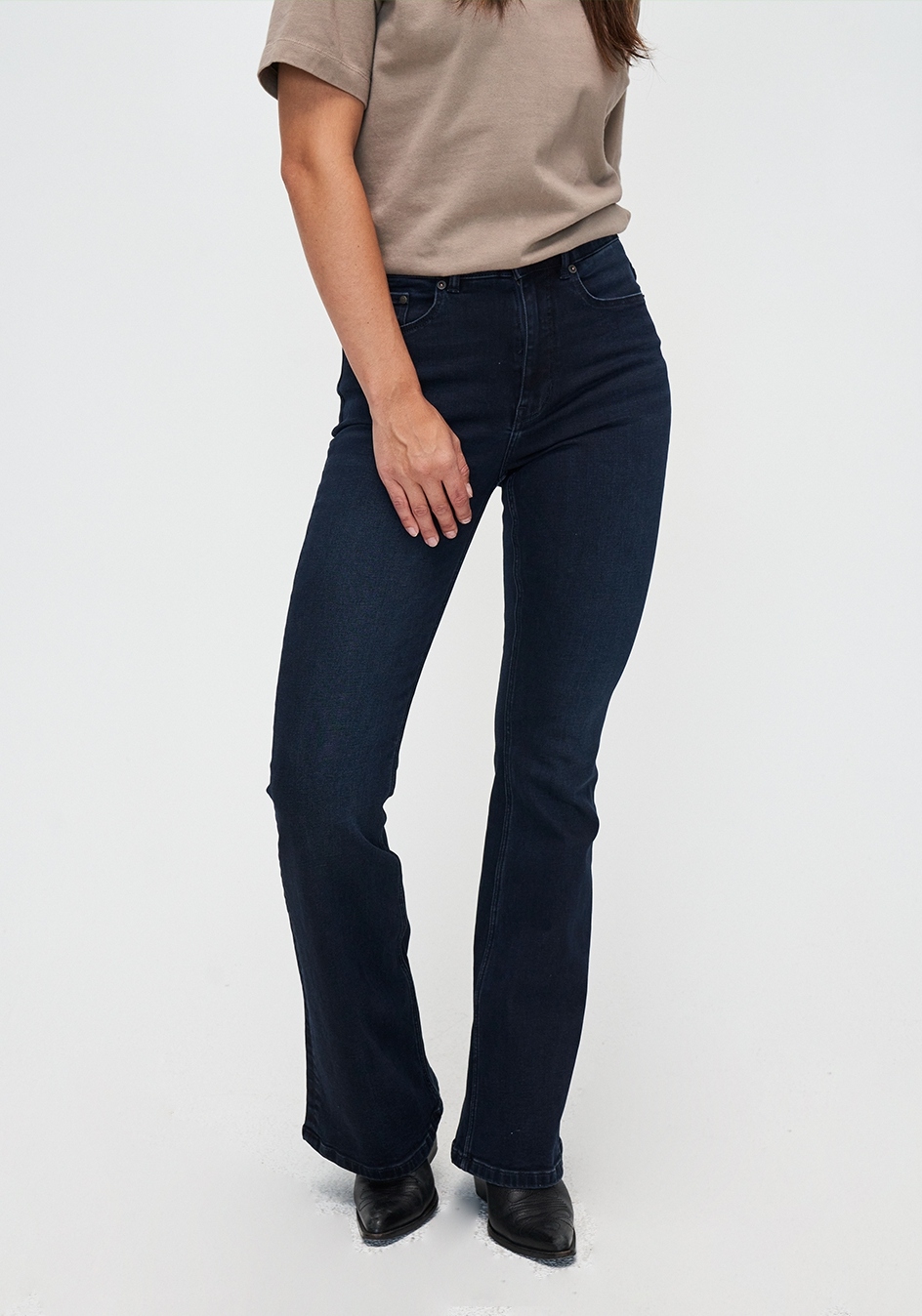 Kuyichi Damen-Jeans Lisette Flare Deep Blue