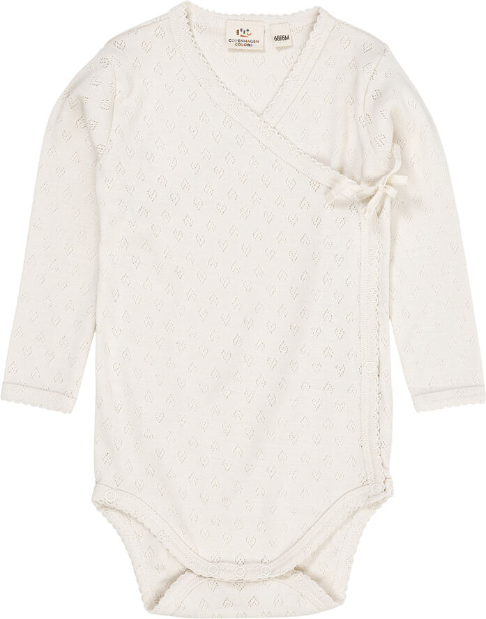 Copenhagen Colors POINTELLE HEART CROSSOVER BODY LS Cream