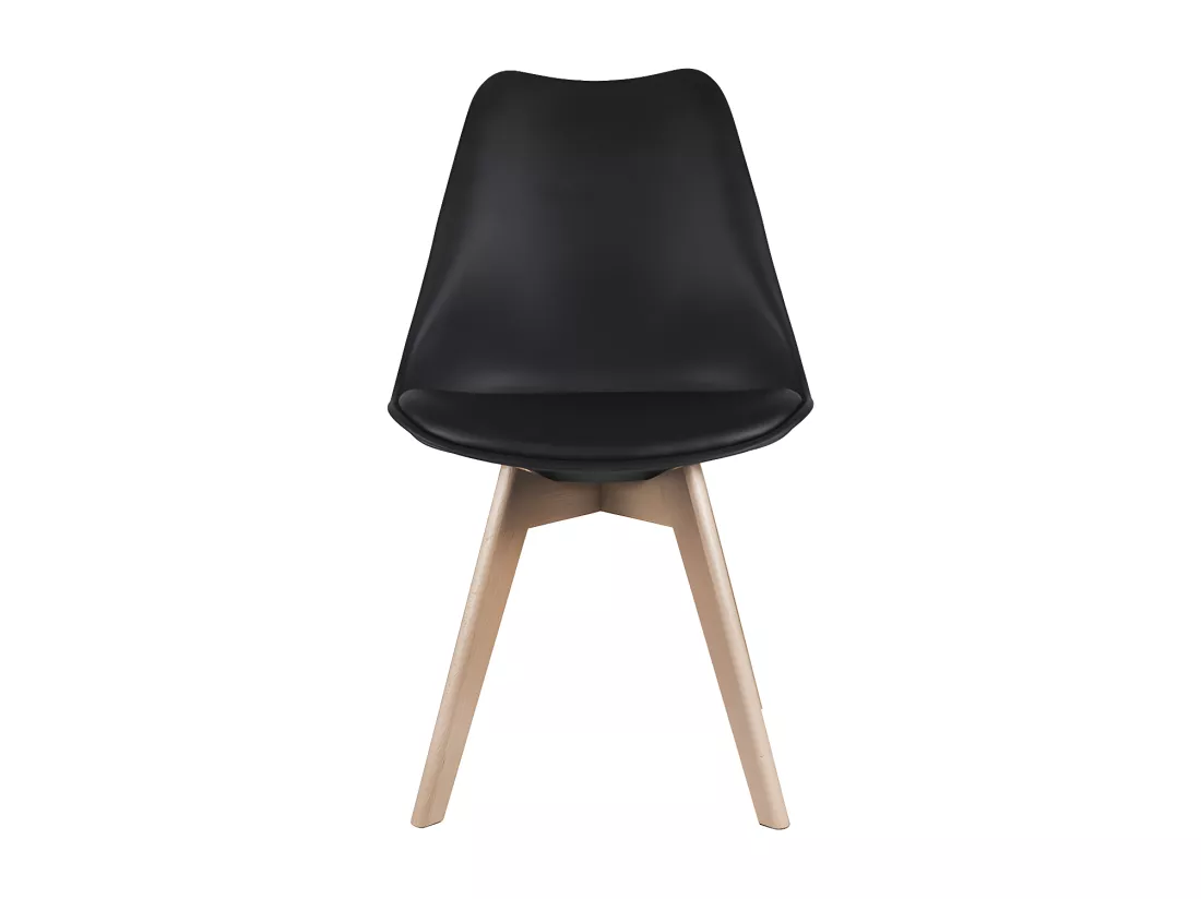Lot de 2 chaises JODY - Polypropylène et Hêtre - Noir