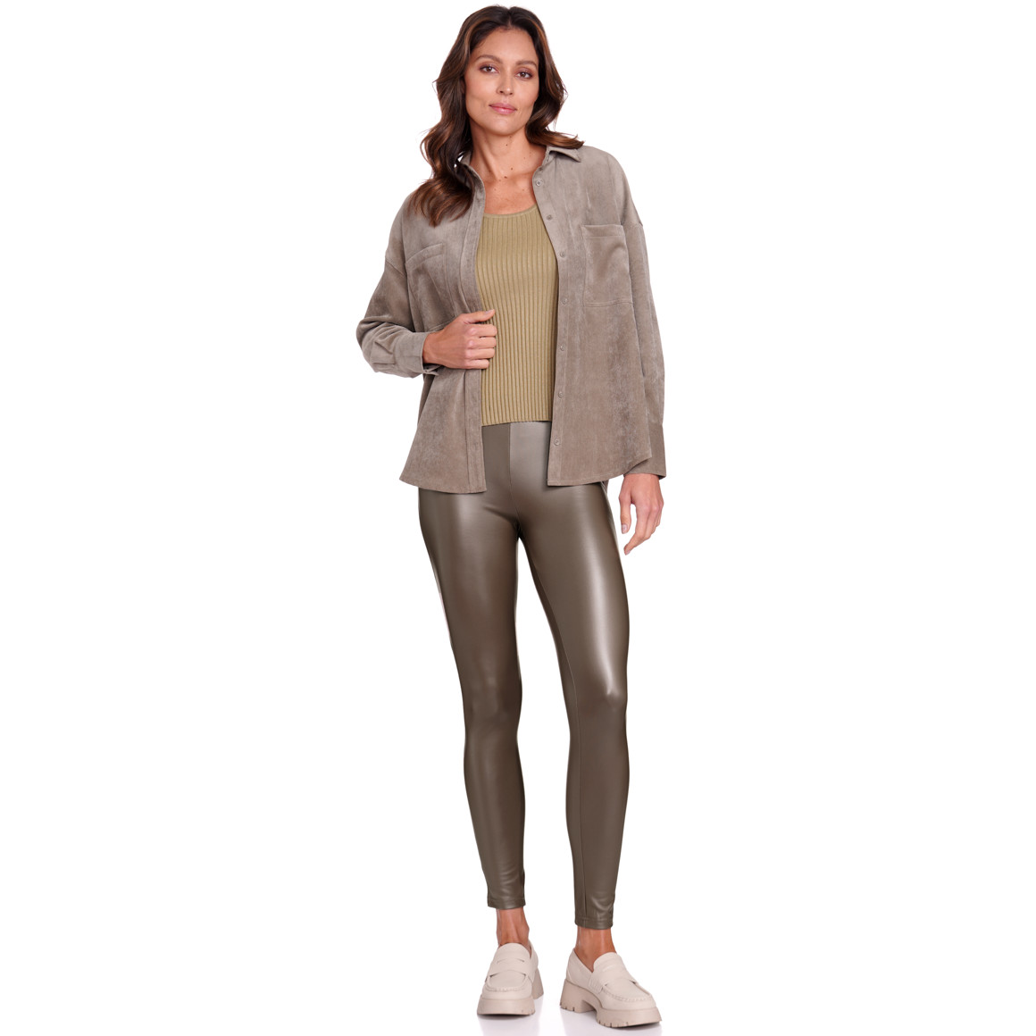 Gina Benotti Damen Leggings in Leder-Optik braun