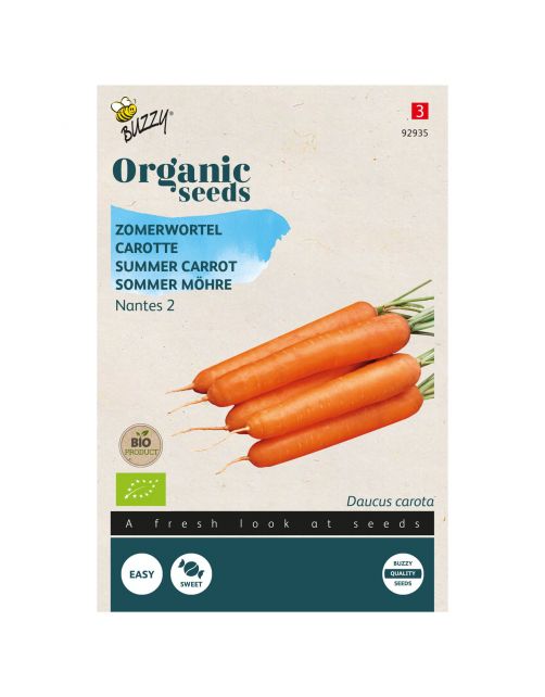 Buzzy Organic Zomerwortelen Nantes 2  - Bio - Groentezaden - 1.5 g