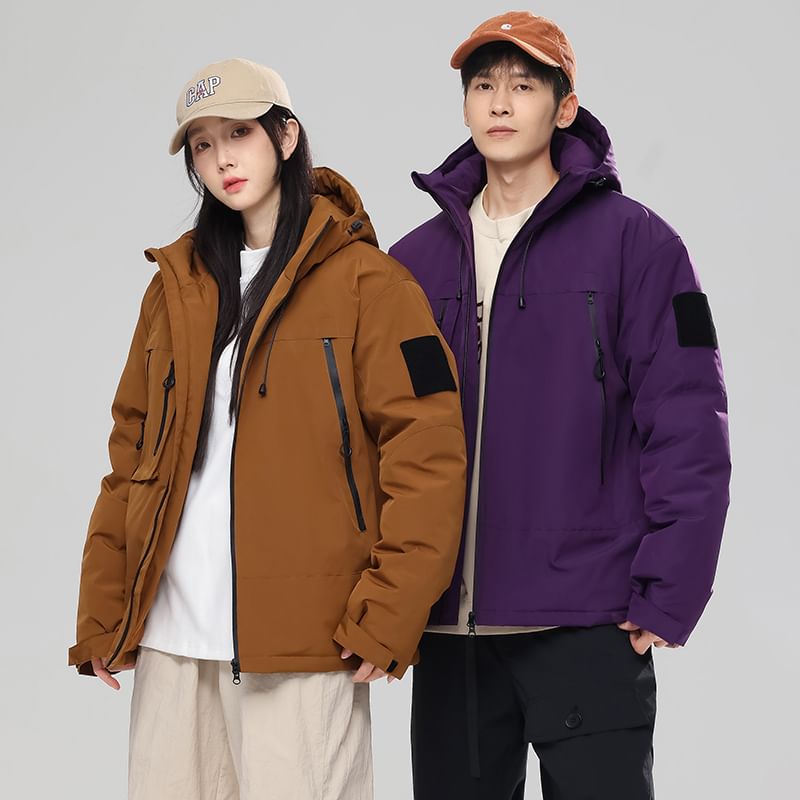 Bay Go Mall - Effen parka met capuchon en ritsdetail
