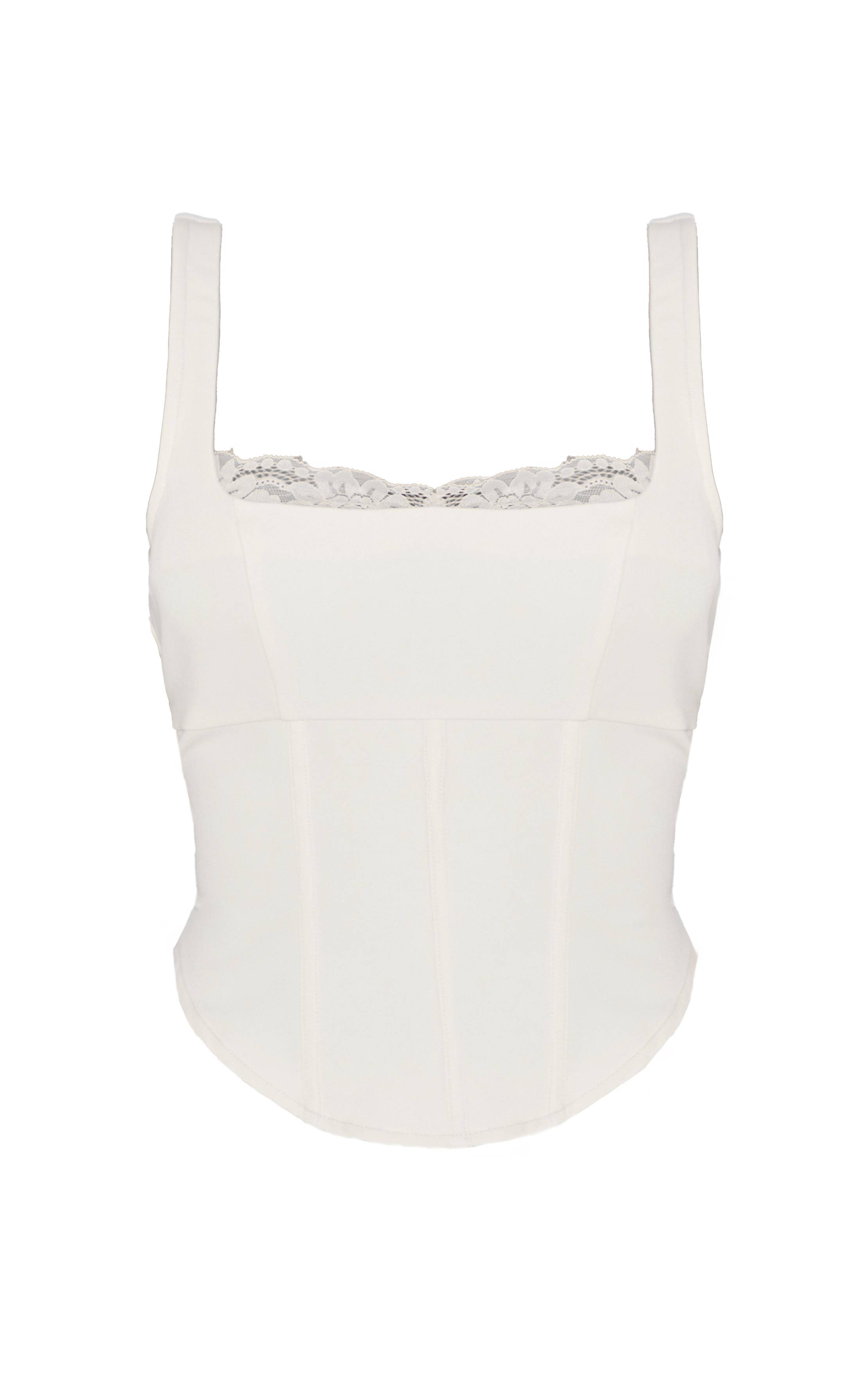 Crème Ensemble Top Corset À Bordure En Dentelle Shape