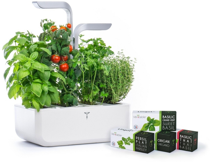 (4-fach) Smart Kräutergarten Indoor Gemüse Beet Blumen Anzucht mit LED Beleuchtung / Wassertank (VPOT-SAWAS-A-2) - Arctic White