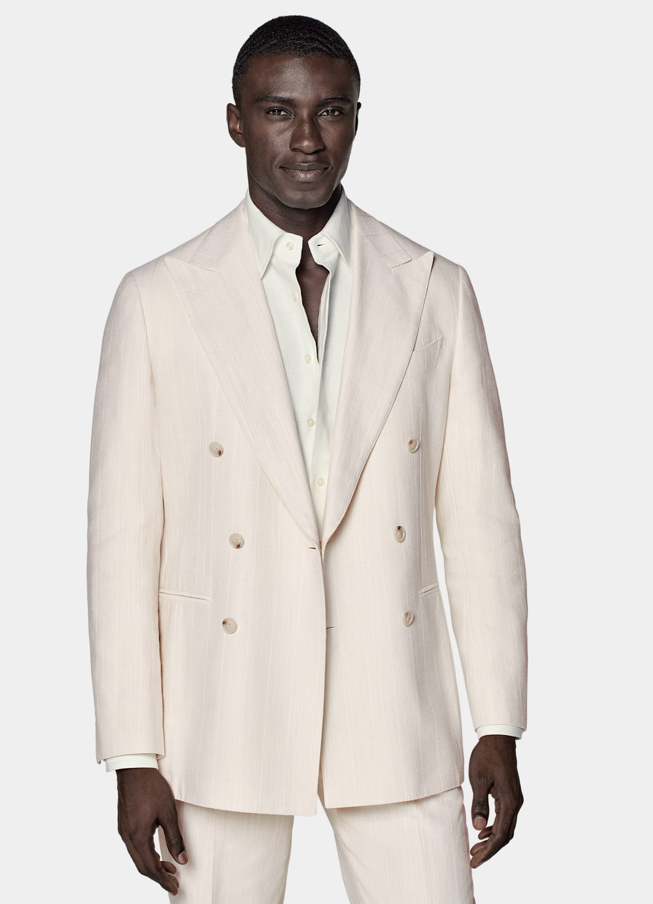 Costume Havana coupe Tailored blanc cassé à rayures