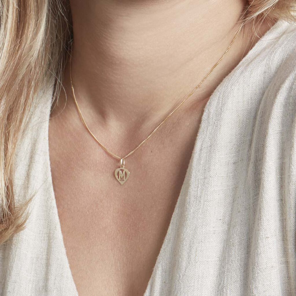 Pendentif Eudocie Coeur Lettre Or Jaune