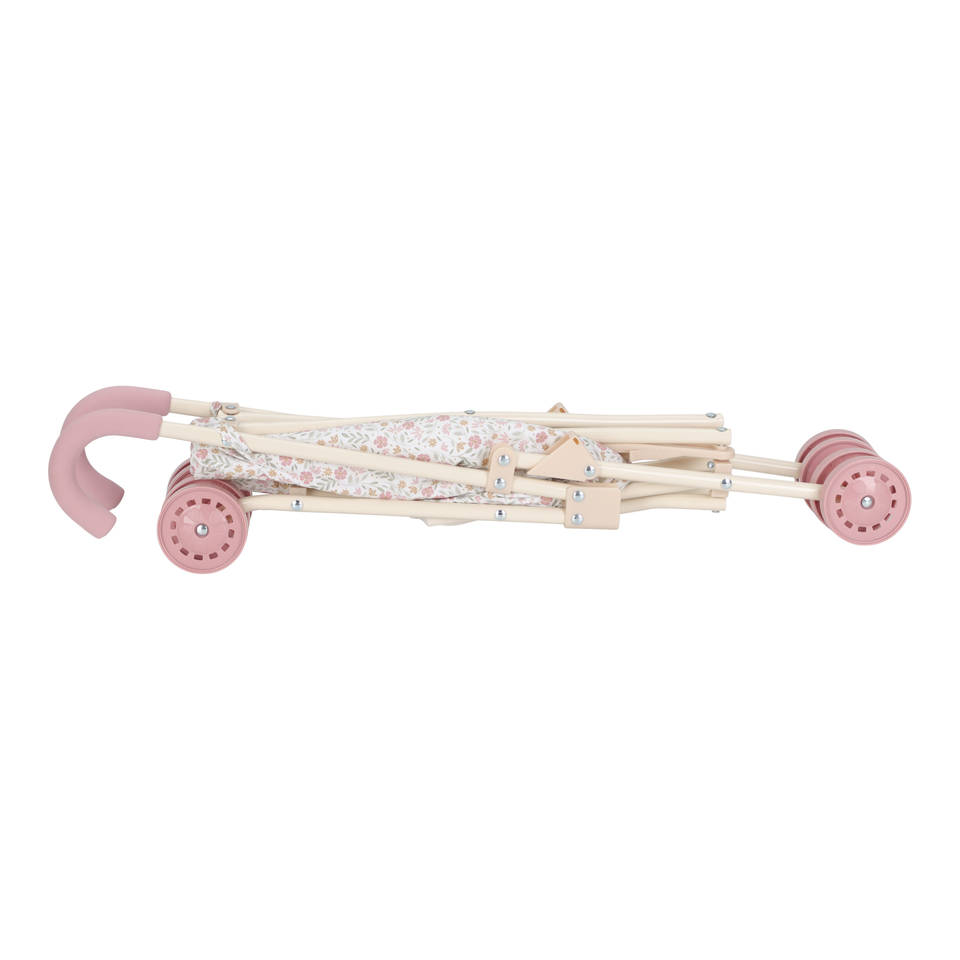 Little Dutch witte poppenbuggy met bloemen- en vlinderpatroon