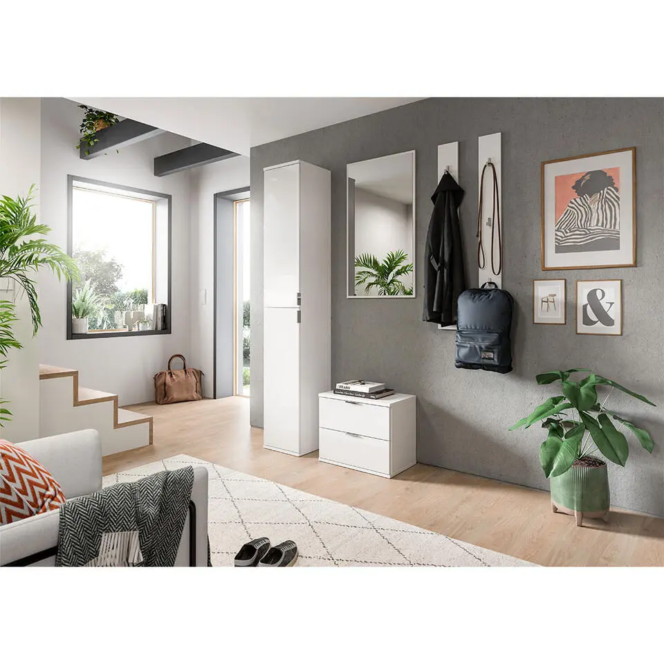 Hioshop ProjektX schoenenkast 2 laden wit hoogglans