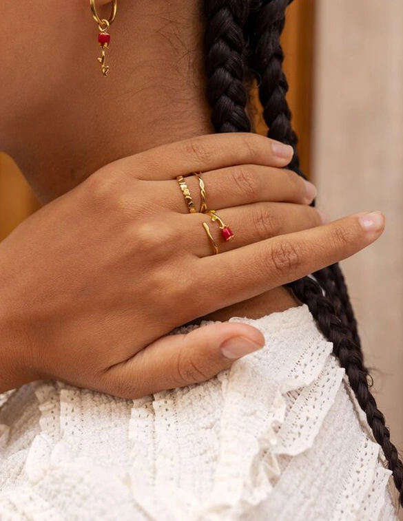 My Jewellery Vintage ring met rode roos MJ11239
