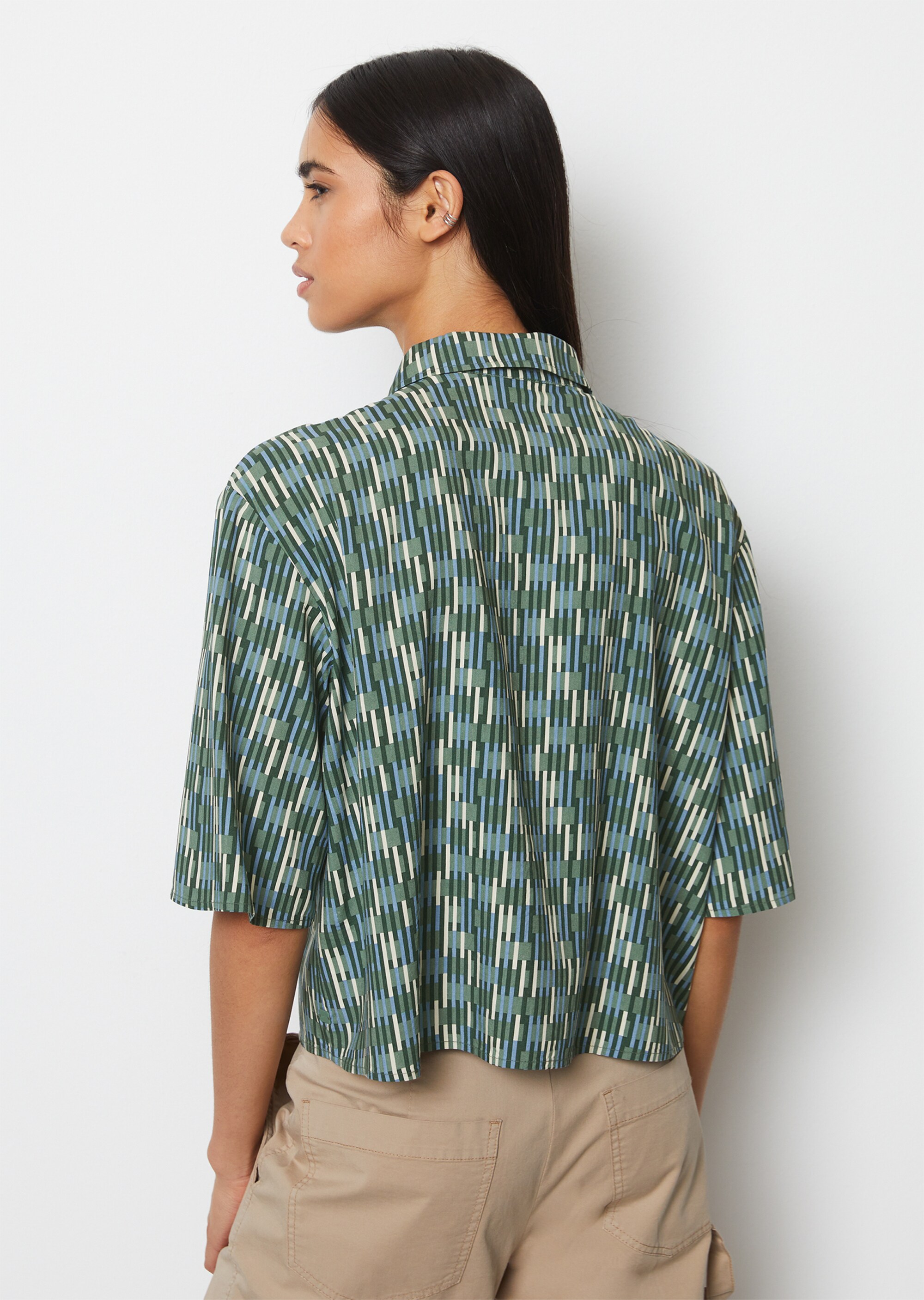 Kurzarm-Bluse regularaus LENZING™ ECOVERO™