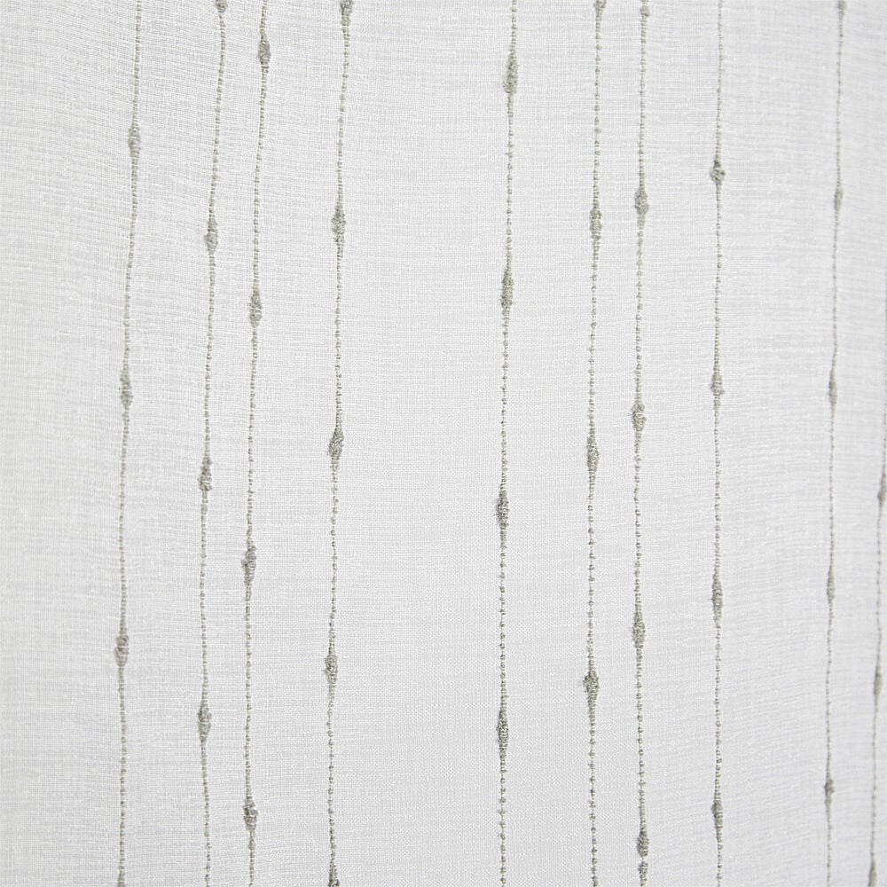 Vitrage droit passe tringle blanc broderie fil gris x2