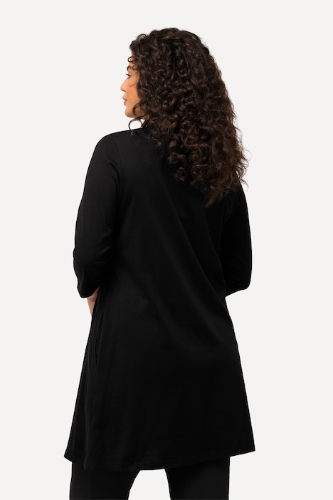 Longshirt, Zierbänder, A-Linie, V-Ausschnitt, 3/4-Arm