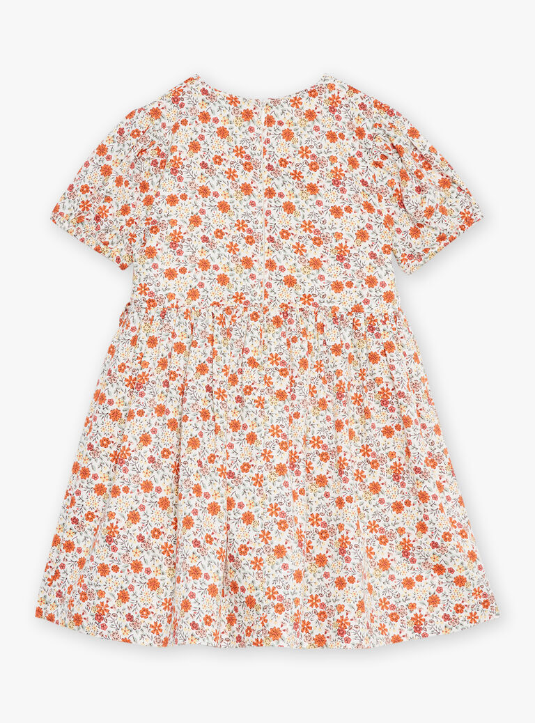 Robe courte évasée ivoire à imprimé fleuri