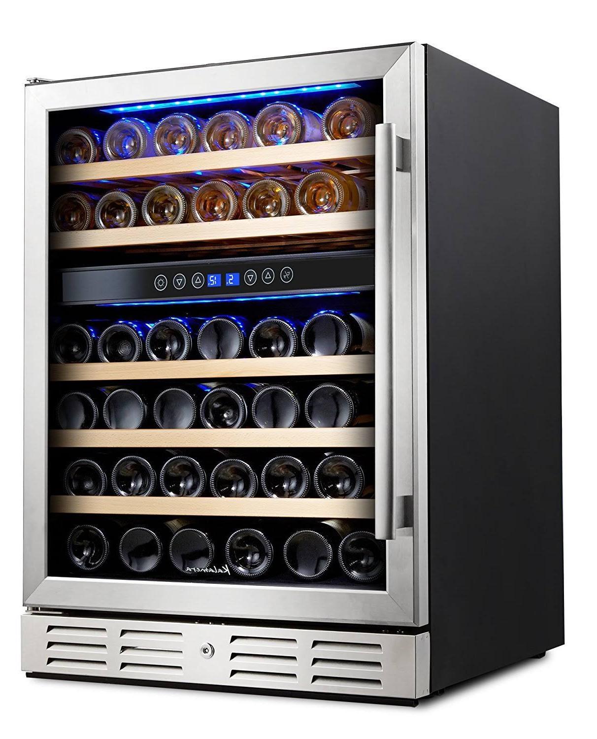 Réfrigérateur à vin 24 ”Bouteille 46, double zone intégrée et autoportante avec