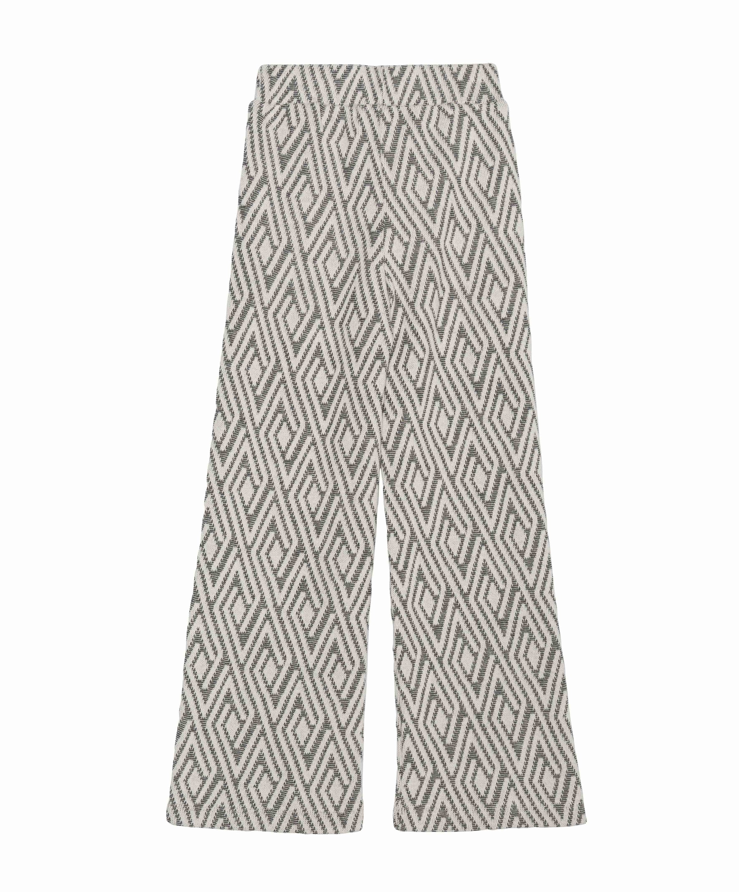 Geisha jacquard black/white meisjes broek zwart