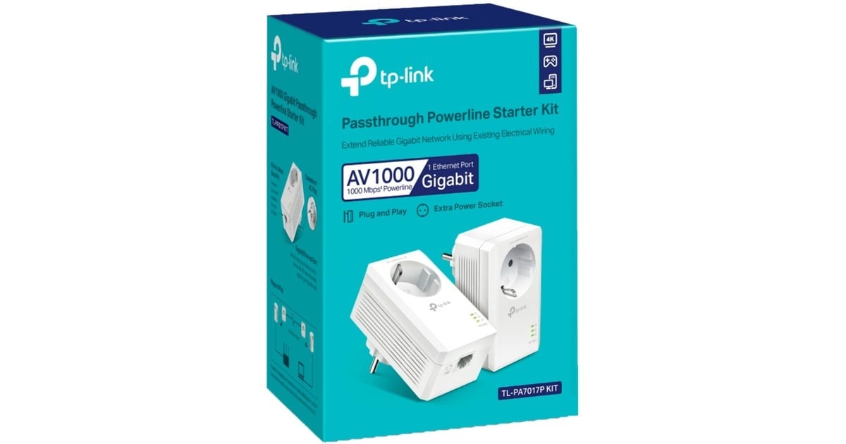 TP-LinkTL-PA7017P KIT AV1000 Gigabit Powerline Starterkit  (Wit)