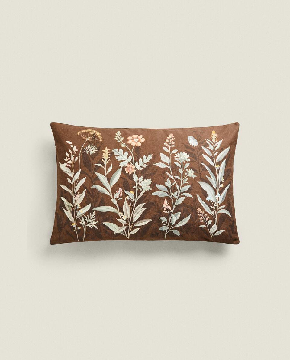 CAPA DE ALMOFADA COM ESTAMPA FLORAL