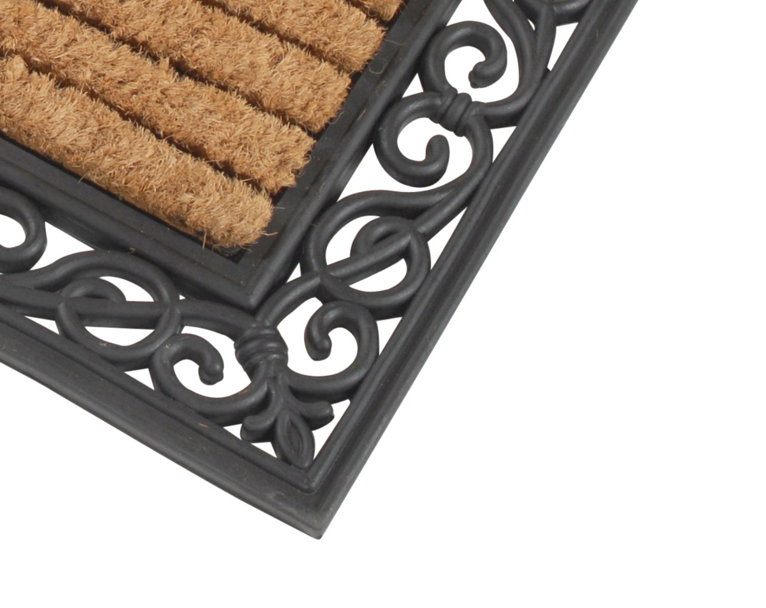Rechthoekige deurmat van rubber en kokosvezel, set van 2, 76 x 46 cm, premium kwaliteit