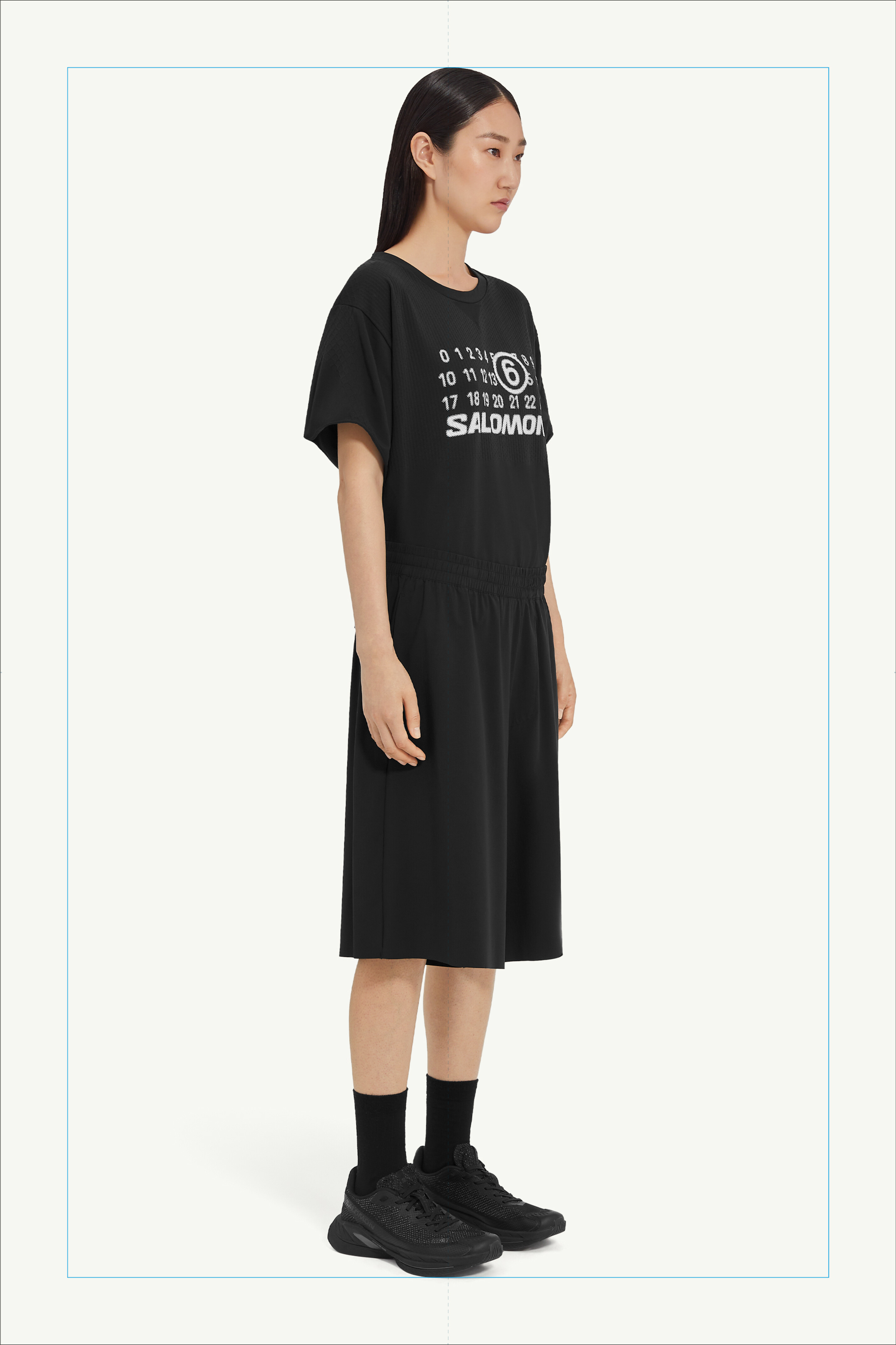 Black Regular-wasted Shorts MM6 x Salomon | MM6 Noir