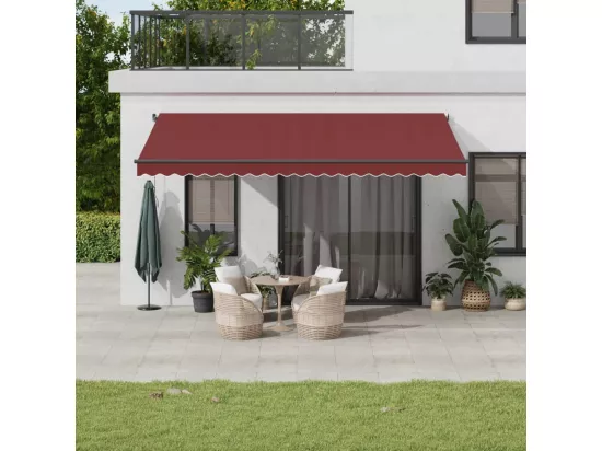 Auvent manuel rétractable bordeaux 500x350 cm