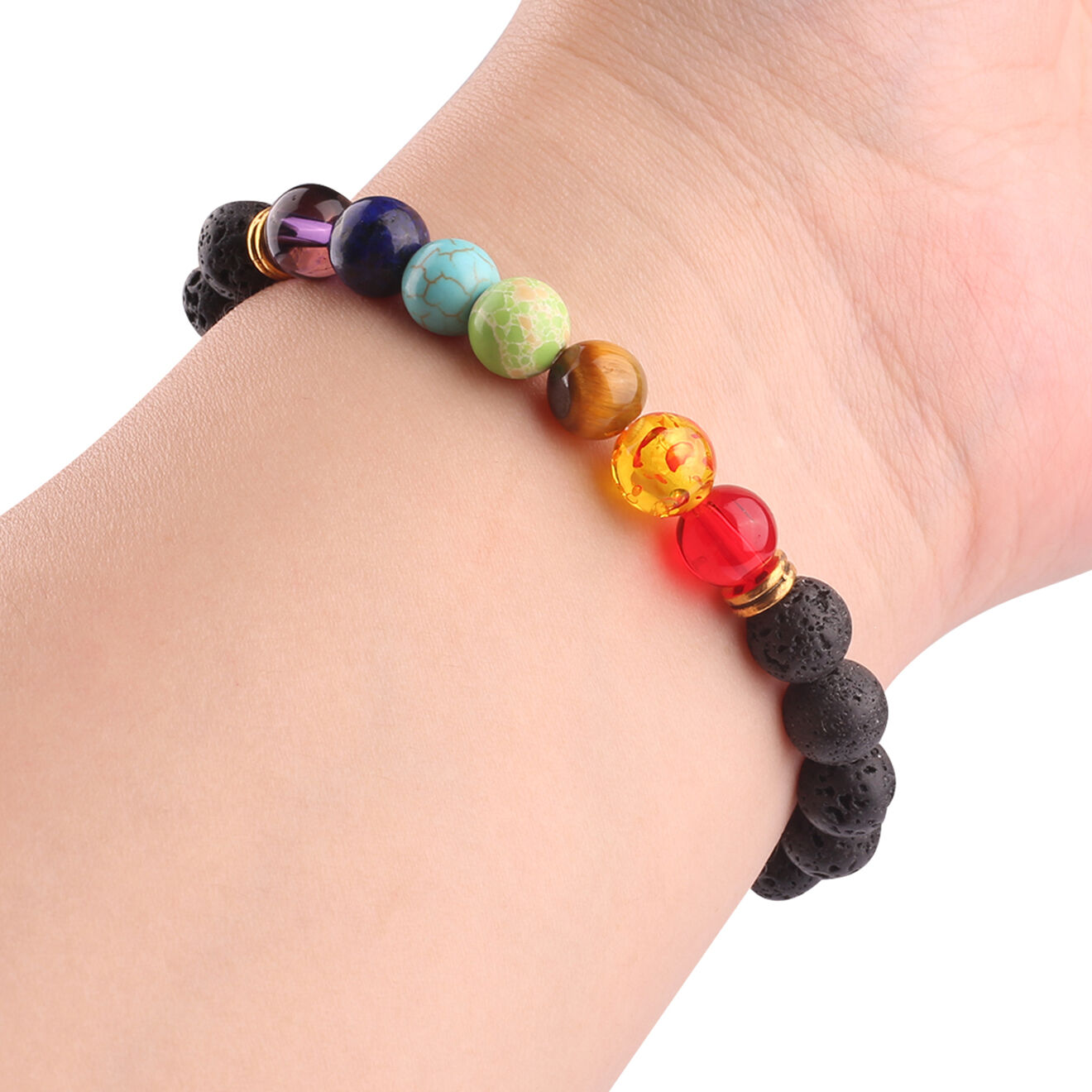 Onamaste Bracelet de yoga noir - Pierres Précieuses - 7x7x0.8 cm