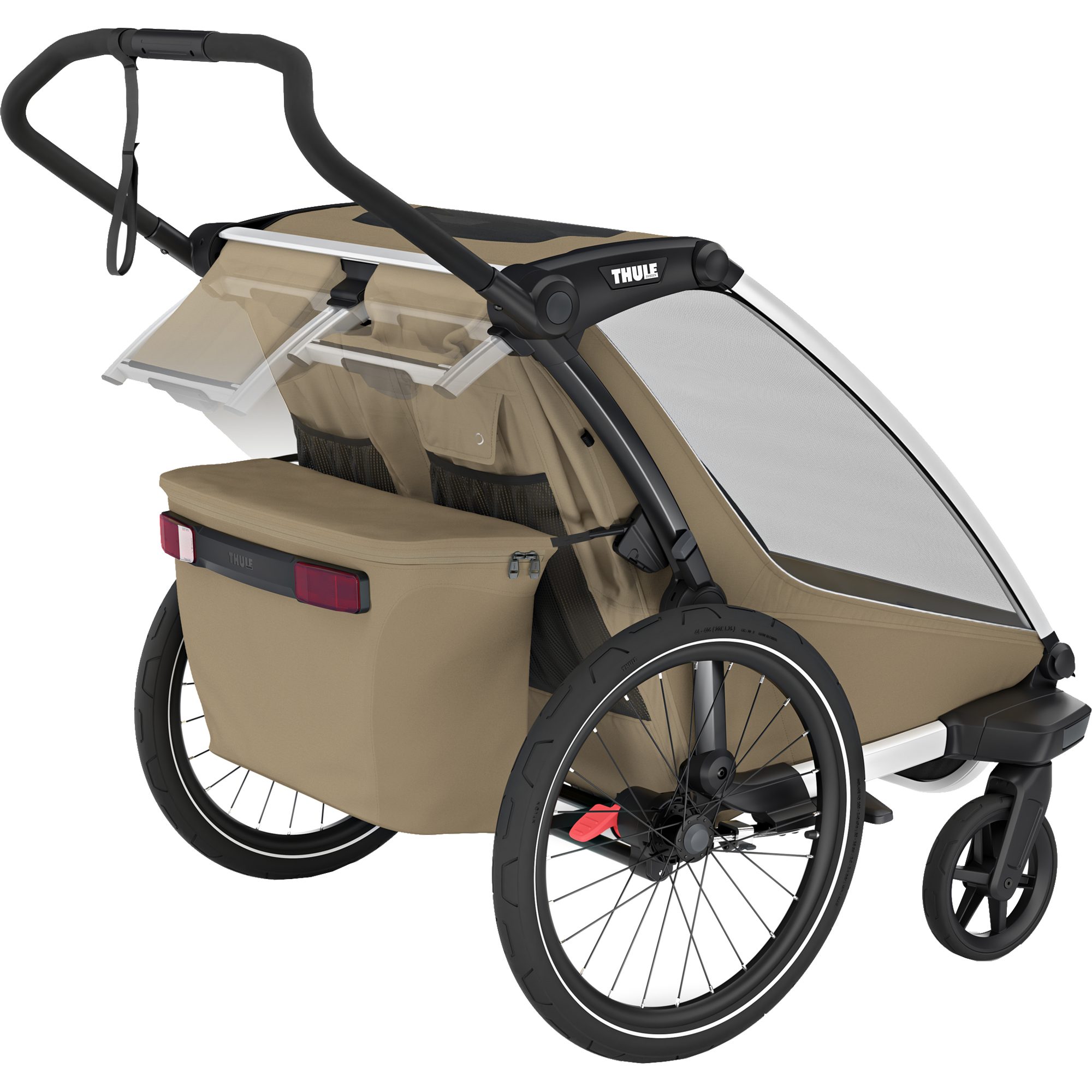Thule Chariot Cross 2 Double Fahrradanhänger 2 Sitzer khaki