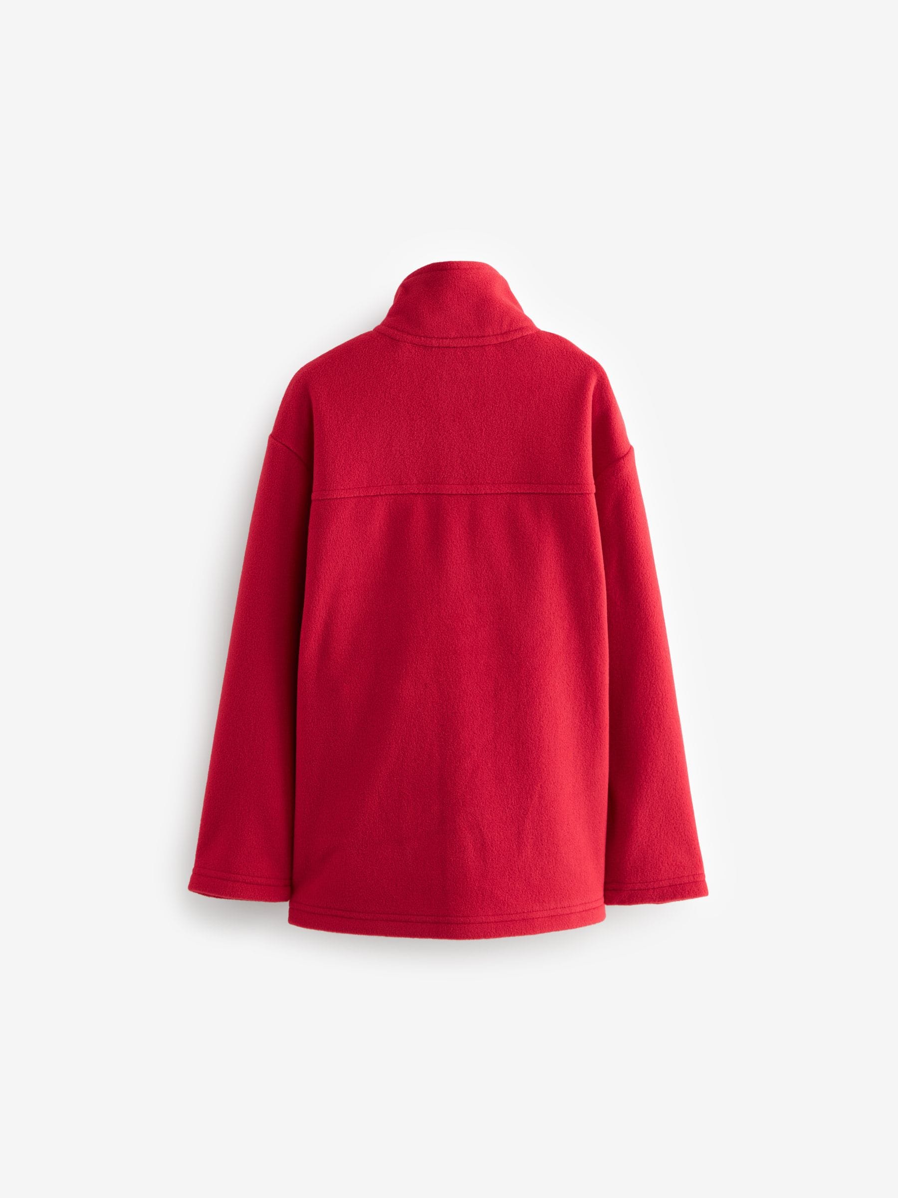 Rood - Fleece jack met rits en zakken (3-16 jr)