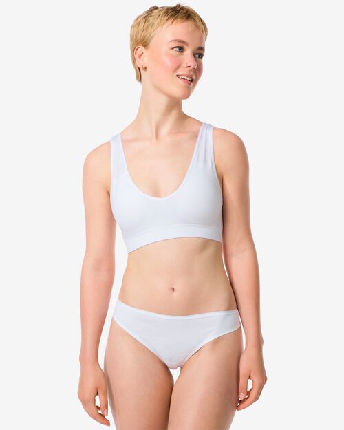 slip brésilien femme coton avec dentelle blanc