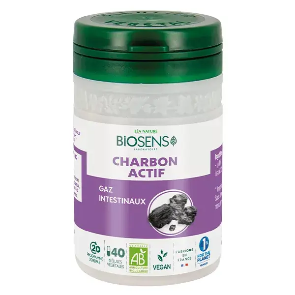 Carvão Ativado Orgânico Biosens - 40 cápsulas