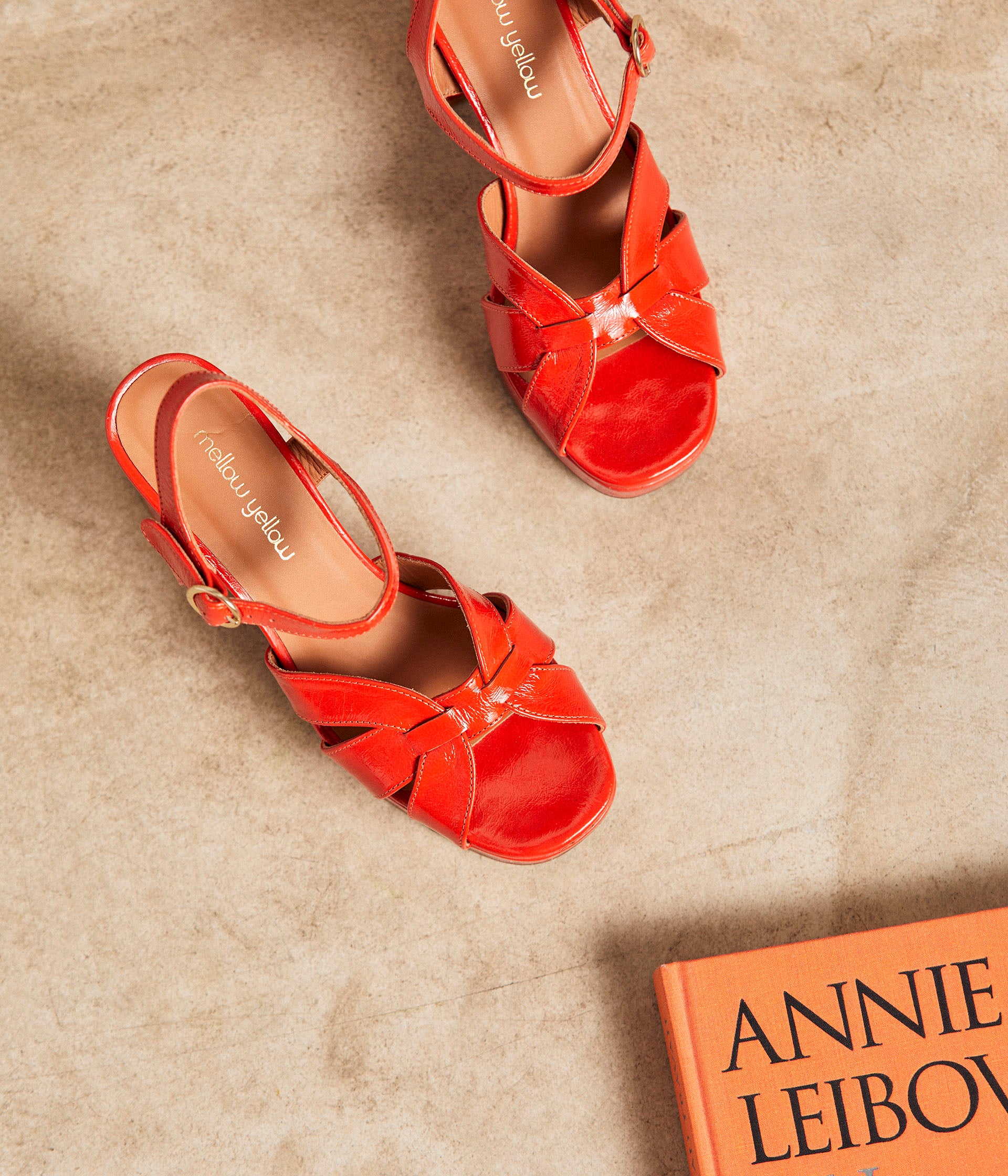Sandales vernies orange Laure
