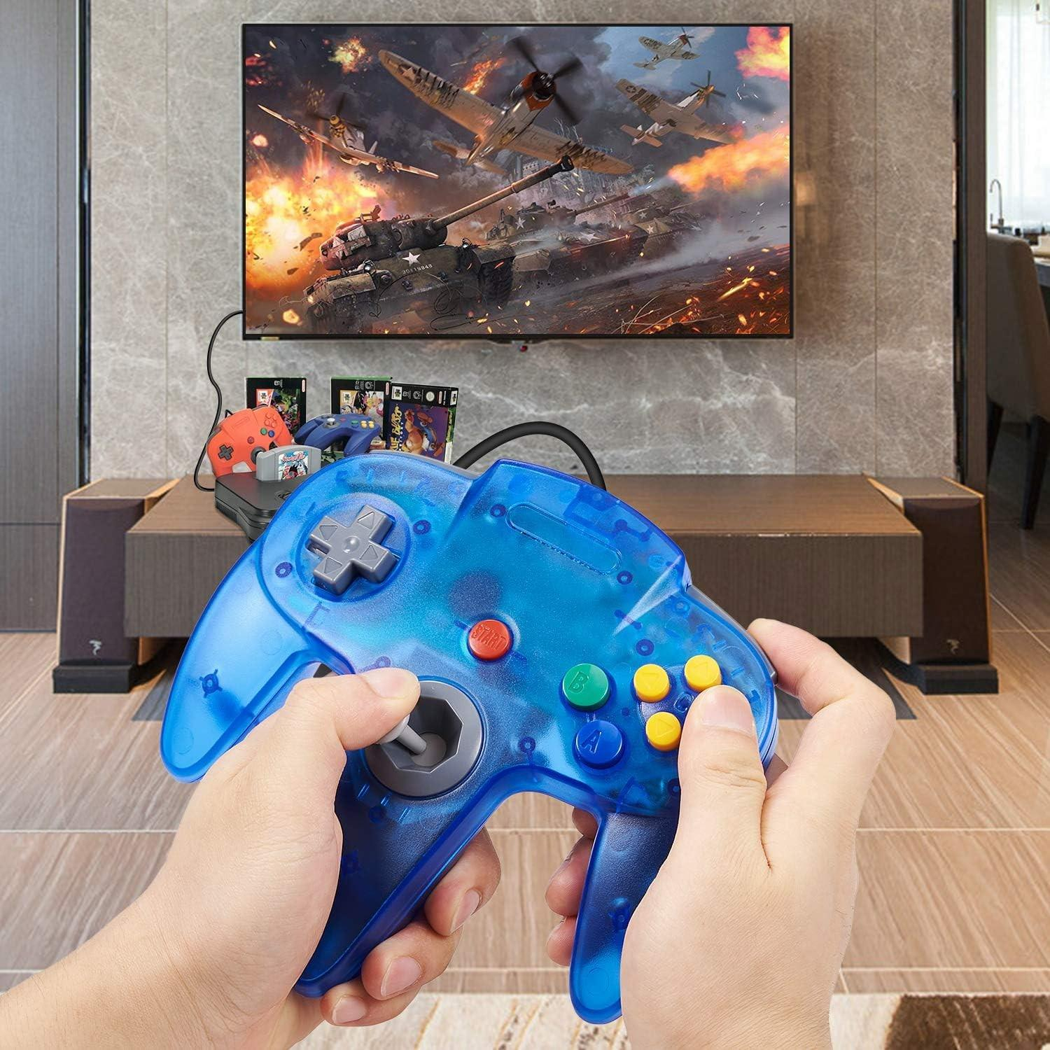 Nintendo N64 Gamepad Gaming Controller - Blau Transparent