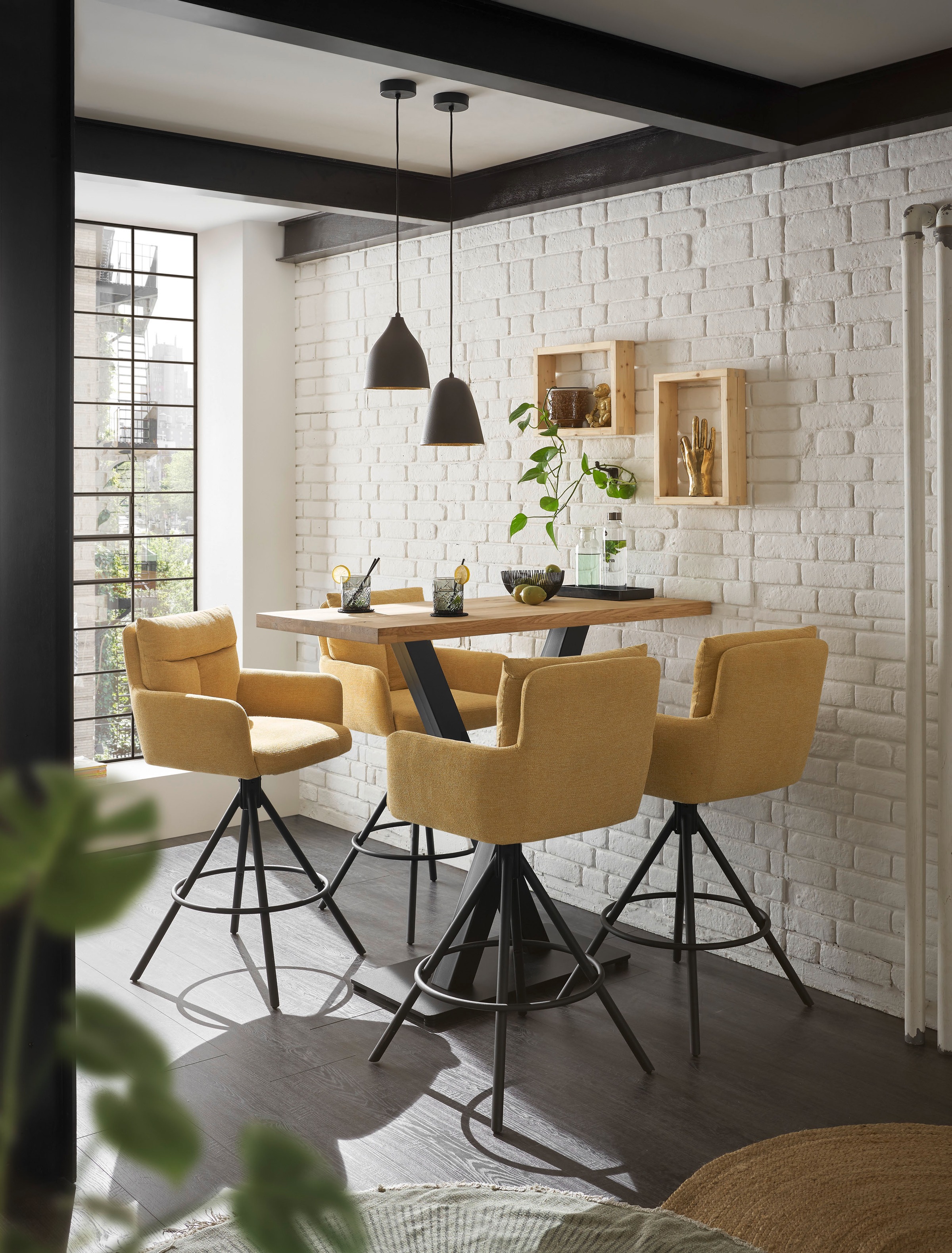 Stolkom Bartisch »Duke Eiche Massivholz geölt, Hochtisch BxHxT 120x104x60 cm« Gerade Kante, Eiche Massivholz geölt durchgehende Lamelle