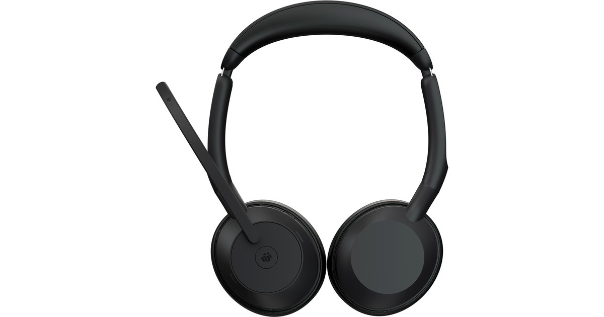 JabraEvolve2 55, Incl. oplaadstandaard on-ear headset  (Zwart, Stereo, Microsoft Teams, USB-A, Link380a)