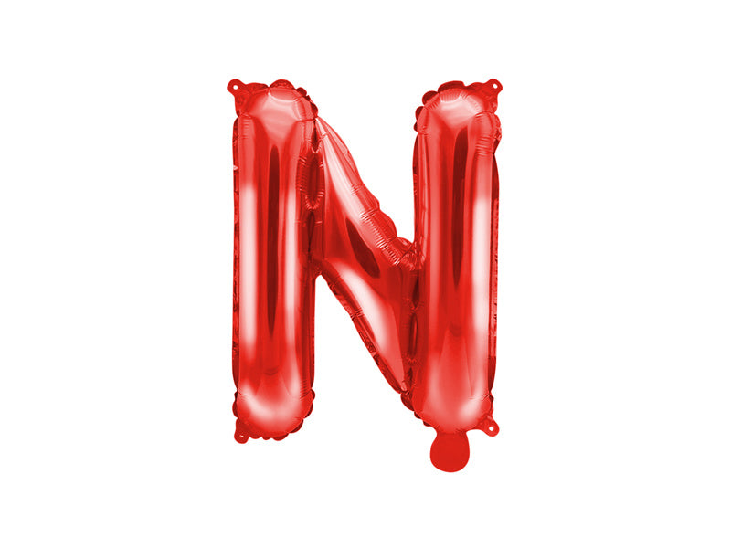 Folie Ballon Letter N Rood Leeg 35cm