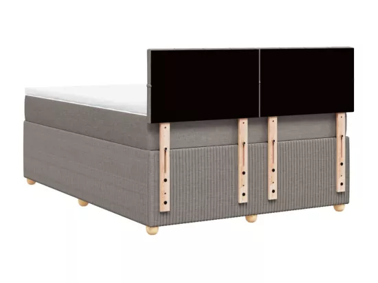 Sommier à lattes de lit avec matelas Taupe 140x190 cm Tissu