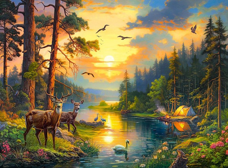 Castorland - Sonnenuntergang am Forest River - Puzzel - 3000 Stukjes