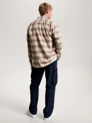 Camisa Tommy Tartan Escovada de Corte Regular