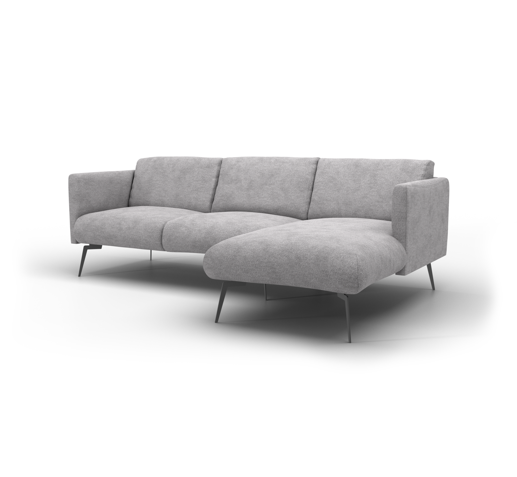 Hoekbank Stockholm - 2,5-Zits + Chaise Longue - Bloq 167 Zinc Rechts