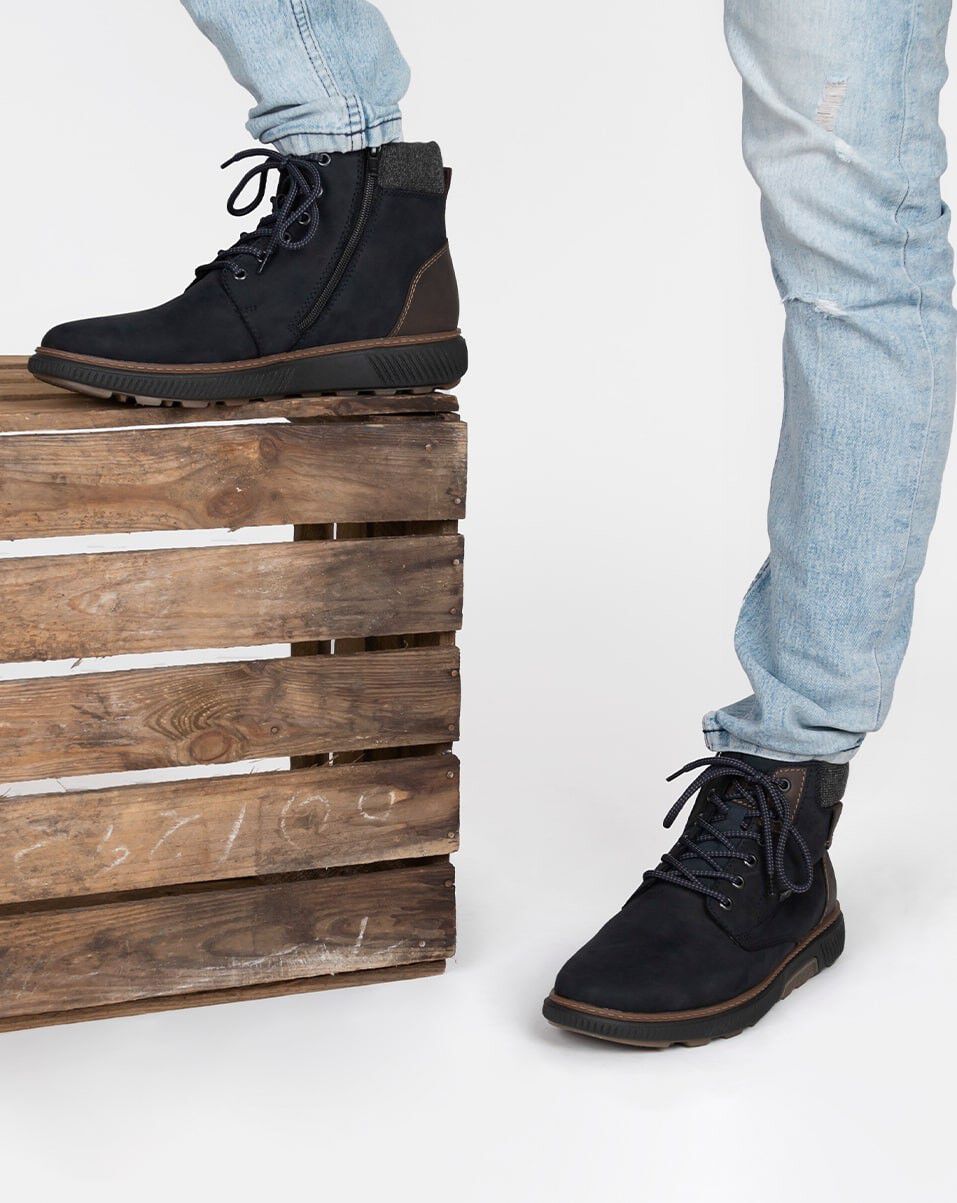 Rieker Veterschoenen Hoog blauw