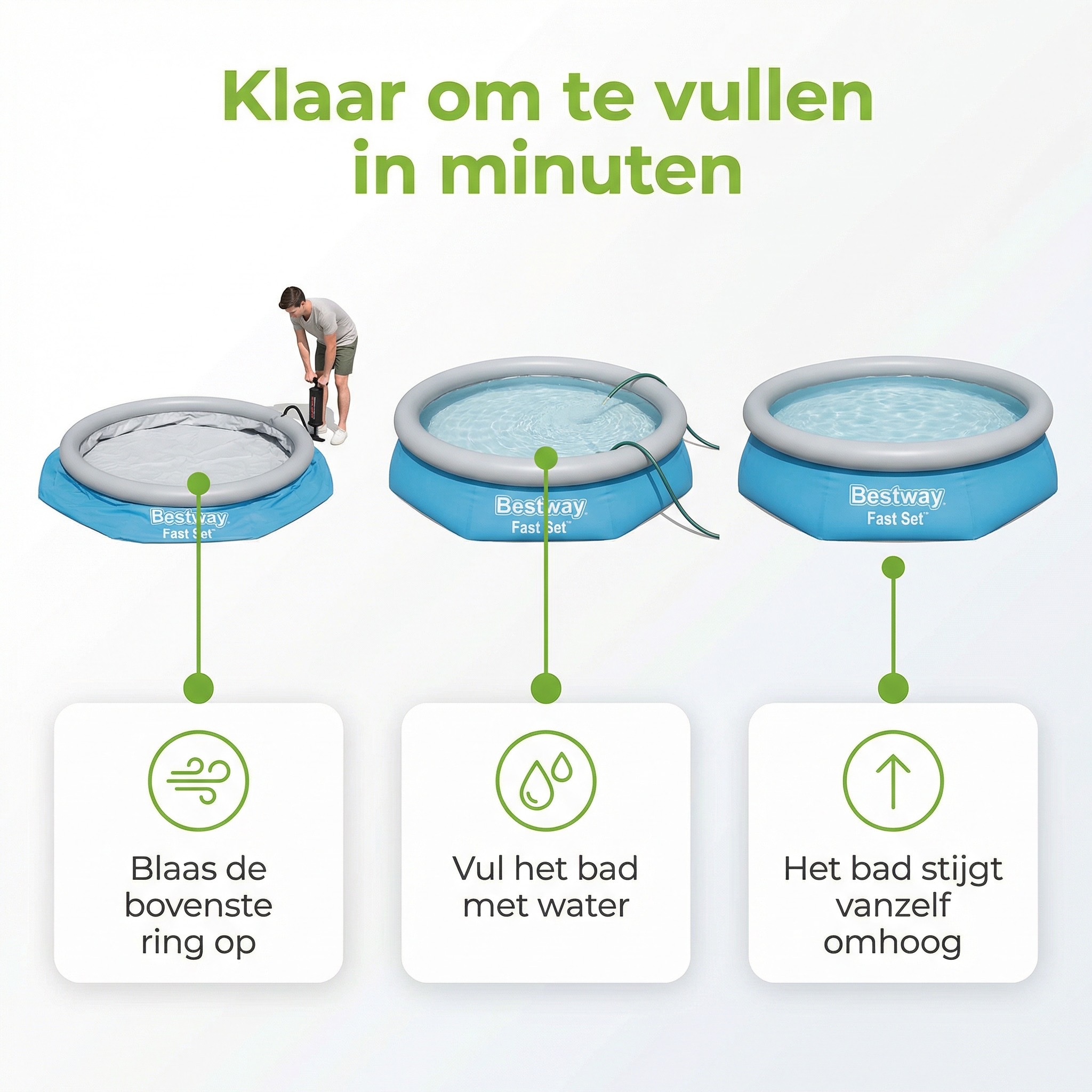 Bestway Fast Set 457x107cm Zwembad – 4-delig