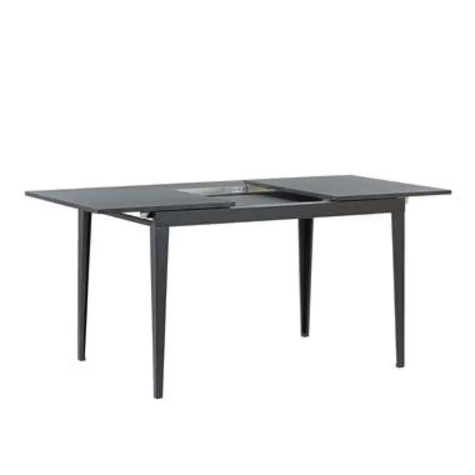 NORLEY - Uitschuifbare eettafel - Zwart - 80 x 120/160 cm - MDF