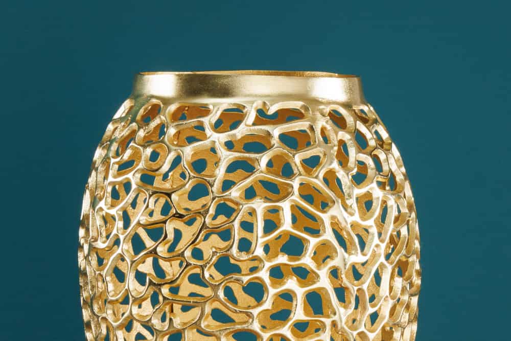 Filigrane Design XXL Vase ABSTRACT LEAF 90cm gold Handarbeit