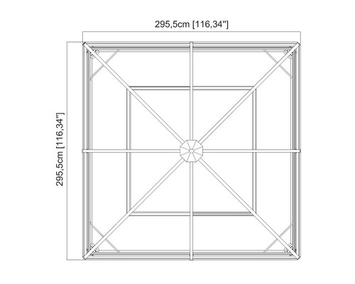 Tuinpaviljoen SOJAG Ventura 10x10 289 x 289 cm antraciet