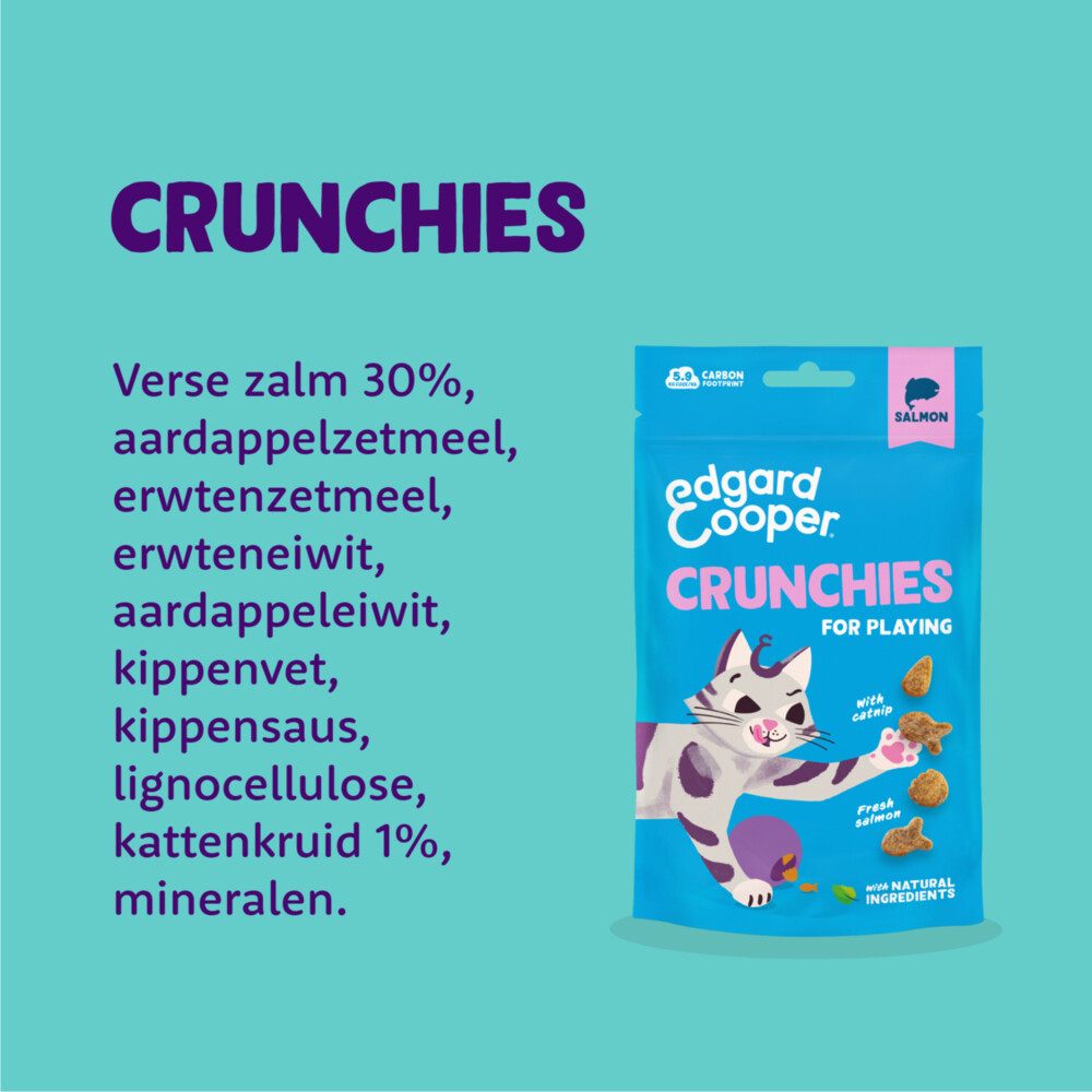 Edgard & Cooper Adult Crunchies Kattensnack Zalm50 gr