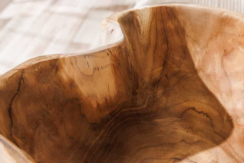 Einzigartige Schale FLOWERS 45cm natur Teak aus Wurzelholz