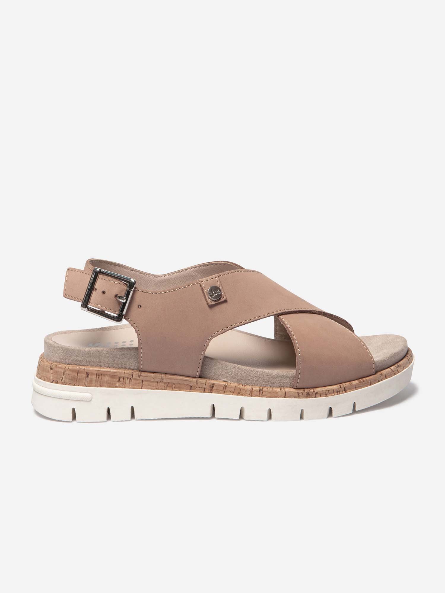 Sandales Femme Semelle Mi-Haute Cuir Beige