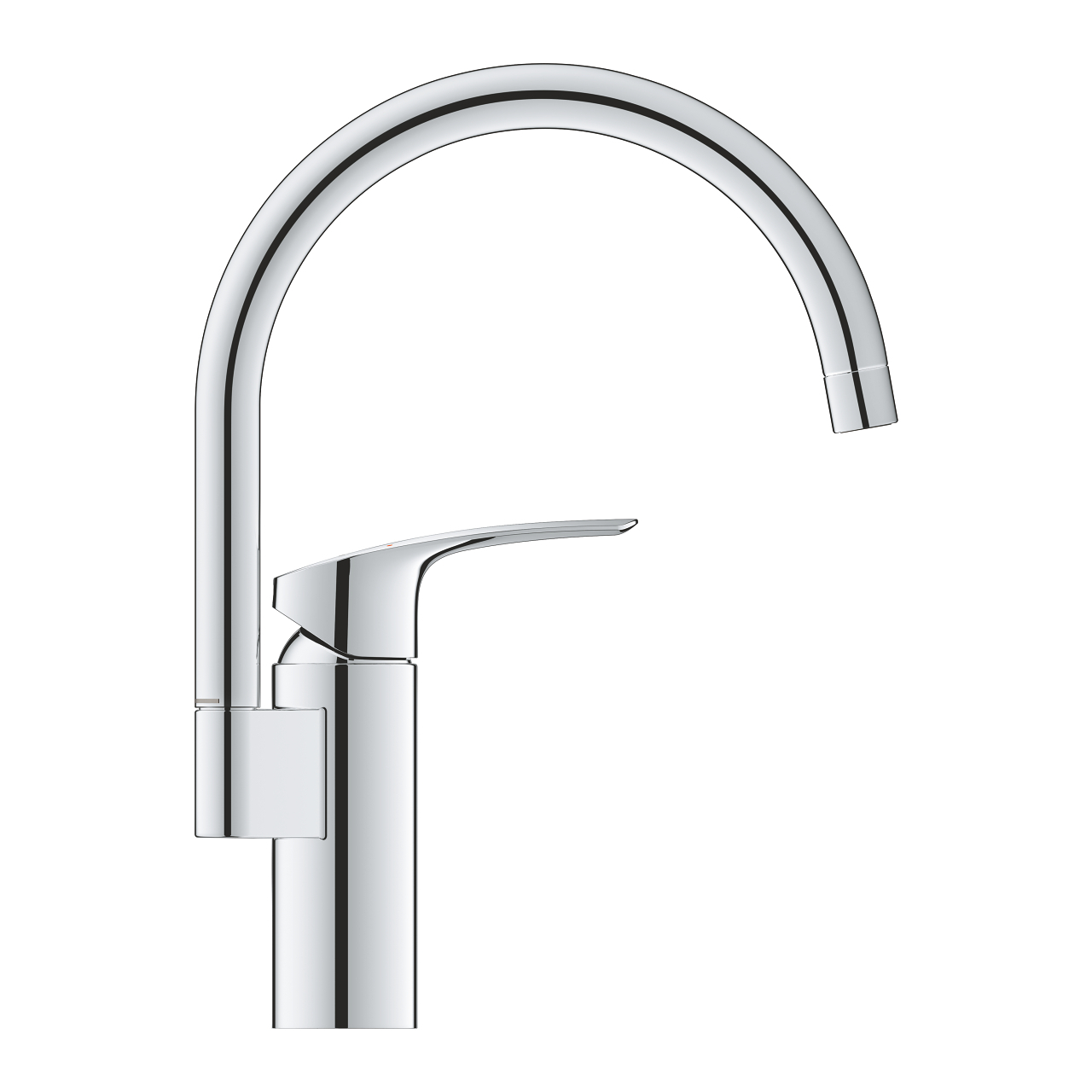Grohe Eurosmart keukenkraan met ronde draaibare uitloop chroom