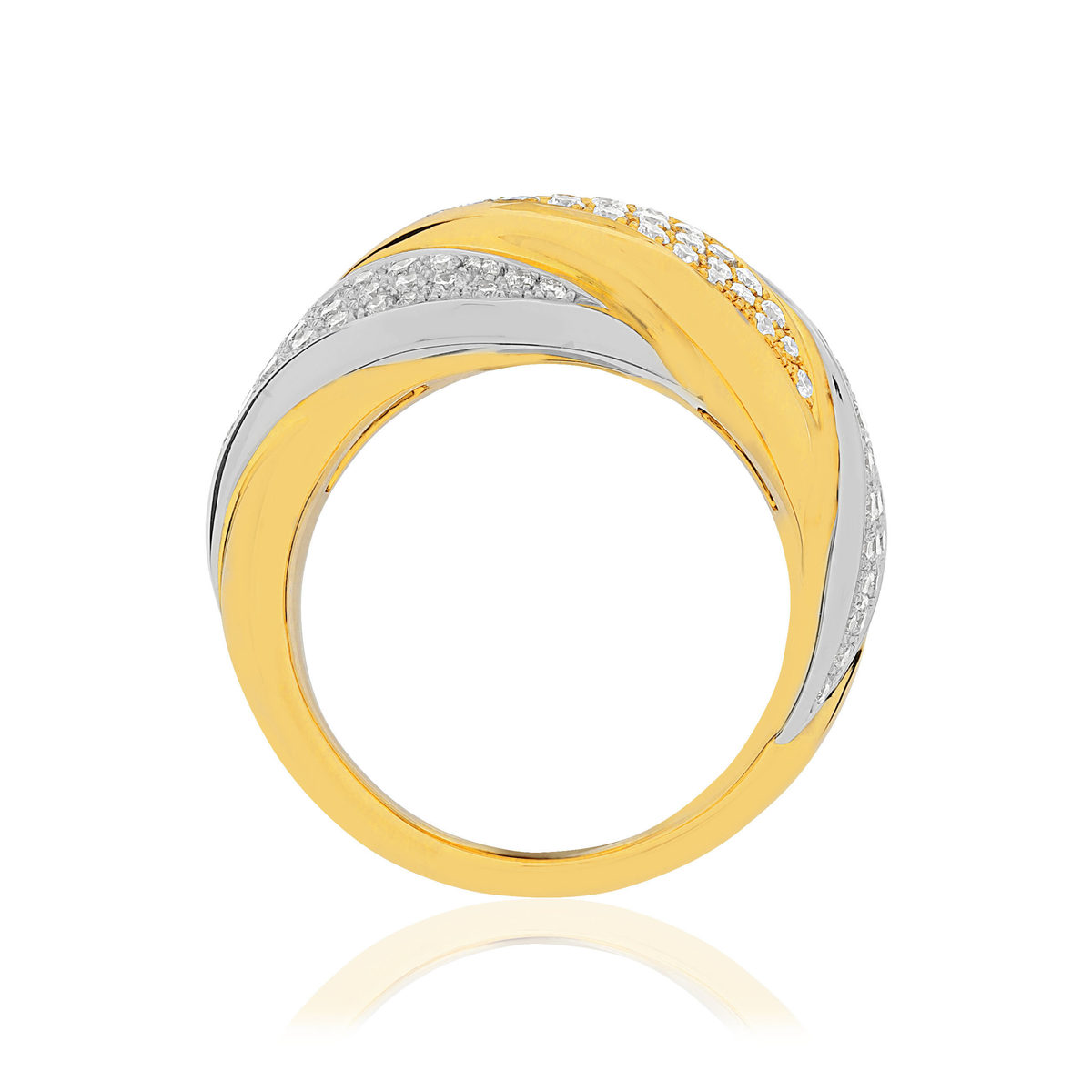 Bague 2 ors 750 diamant